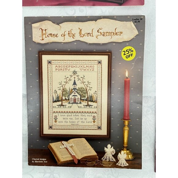 Set Of 6 Christian Cross Stitch Pattern Leaflets By Leisure Arts & Praying Hands - Picture 6 of 7